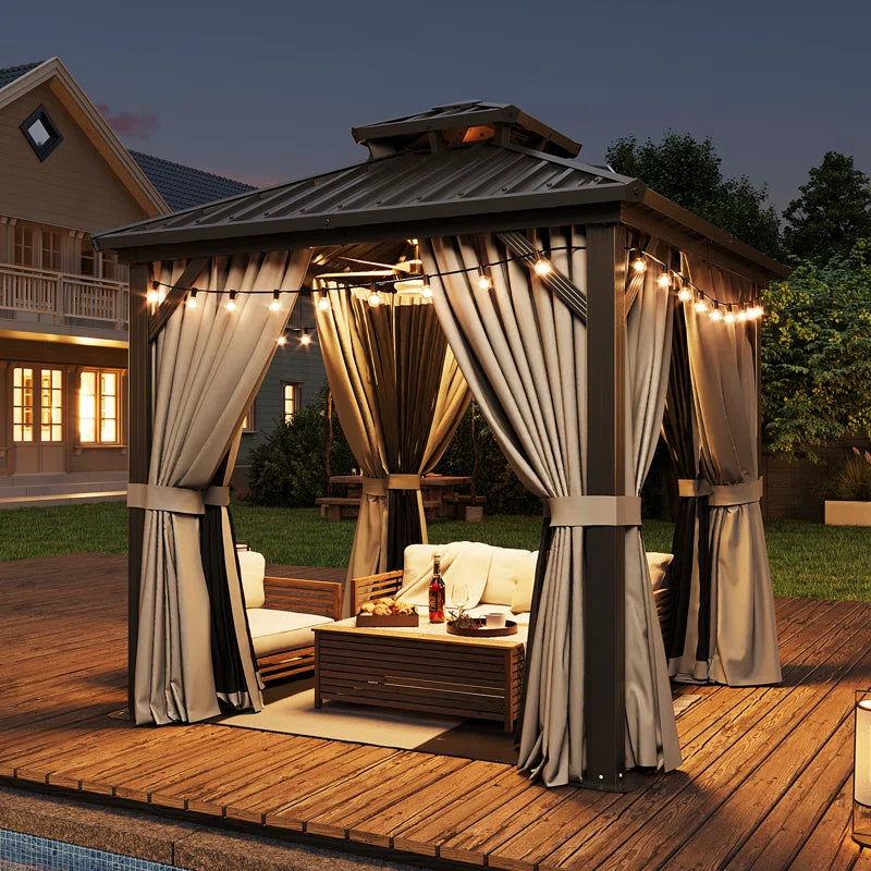 8 Ft. W X 8 Ft. D Patio Gazebo with Double Roof