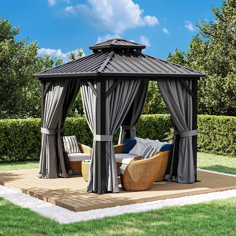 8 Ft. W X 8 Ft. D Patio Gazebo with Double Roof