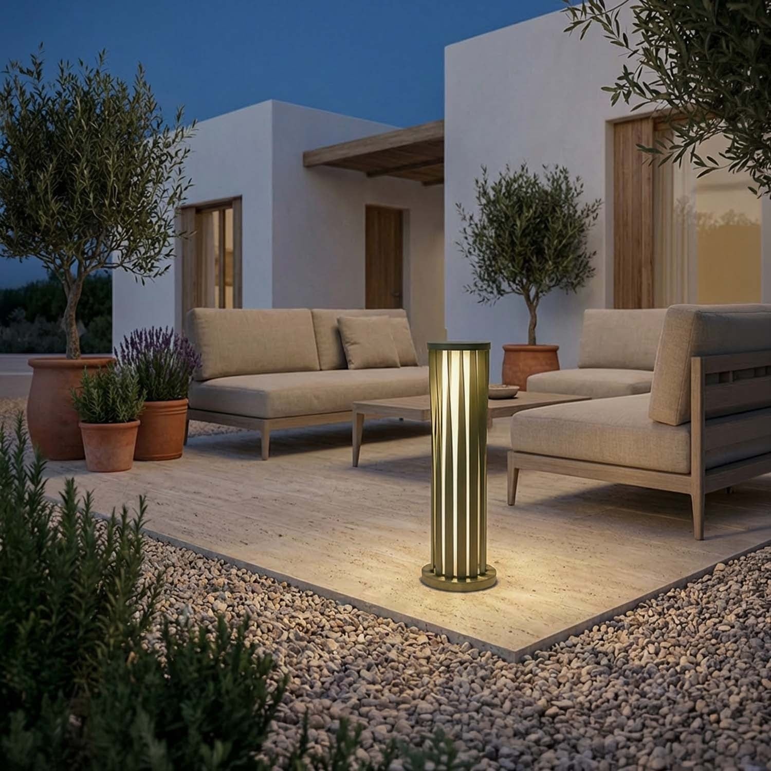 Helira Stainless Steel Solar LED Garden Lamp