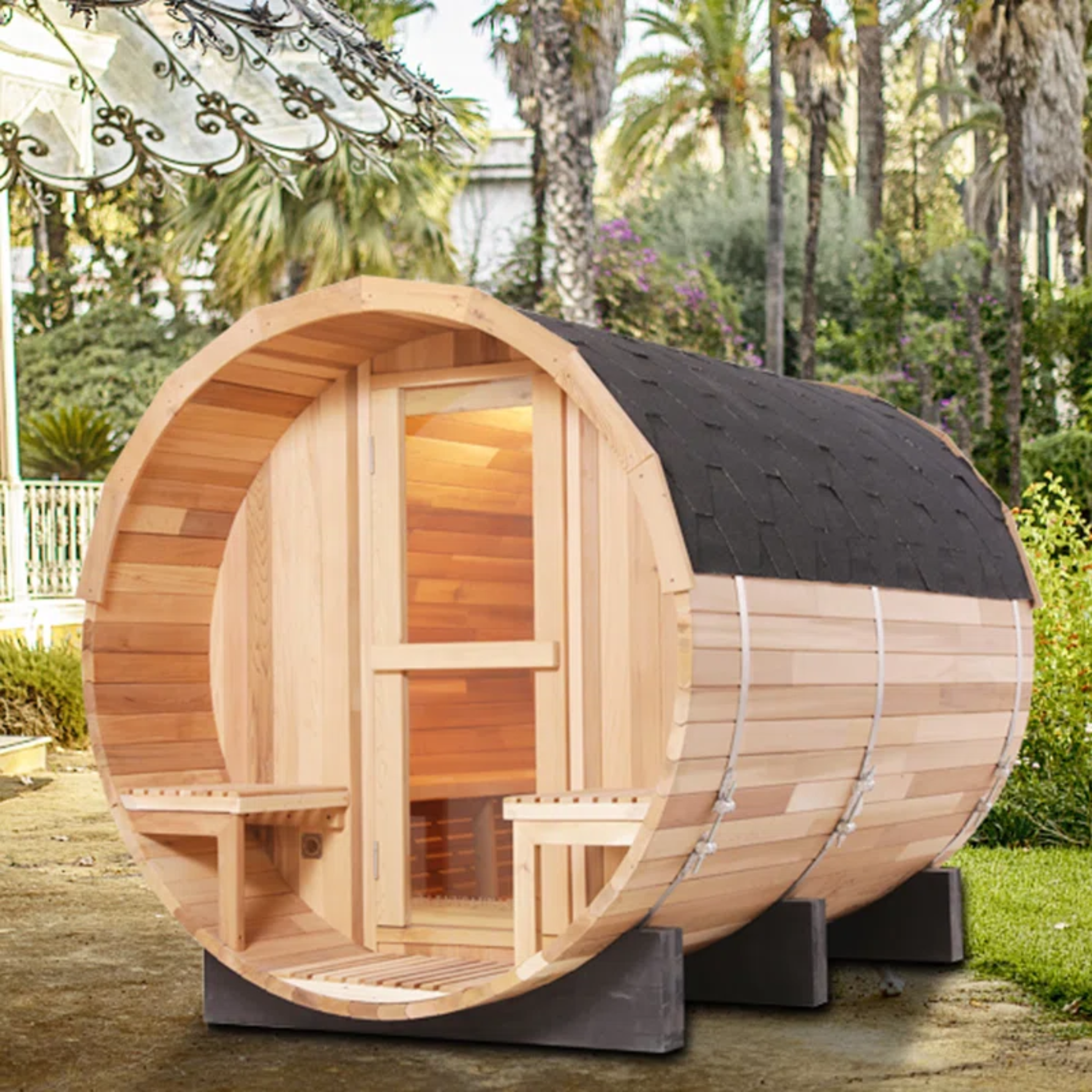 6-Person Cedar Barrel Steam Sauna