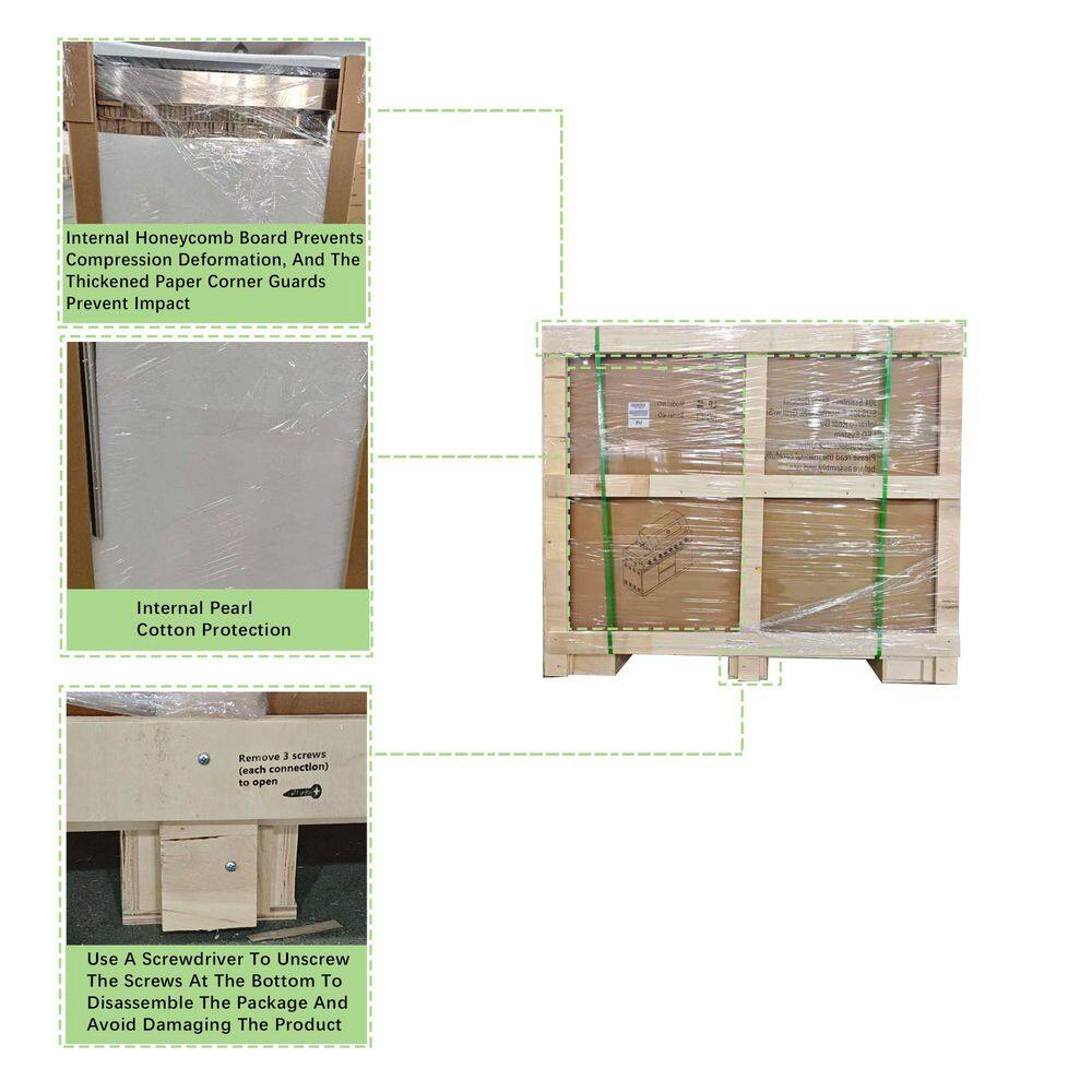 43” 6-Burner Stainless Steel Outdoor Kitchen Island with Fridge